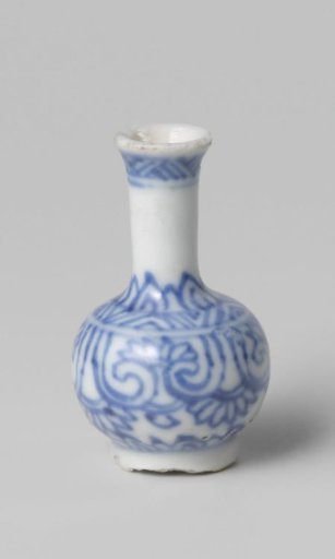 Miniature bottle vase with lotus scrolls