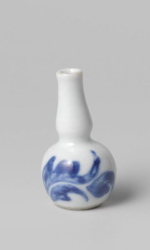 Miniature gourd-shaped bottle vase with a flower spray