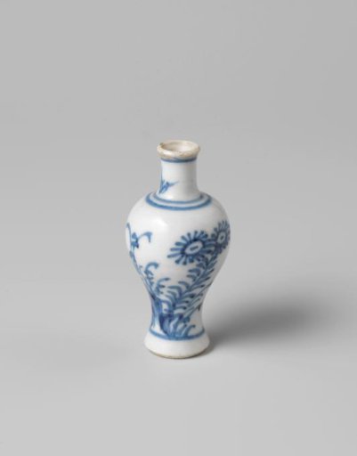 Miniature baluster vase with flowering asters