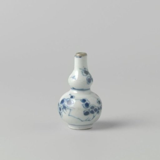 Miniature double gourd-shaped vase with flower sprays