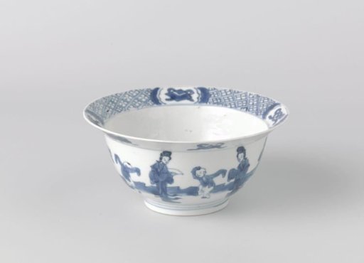 Bowl with women and boys in a landscape
