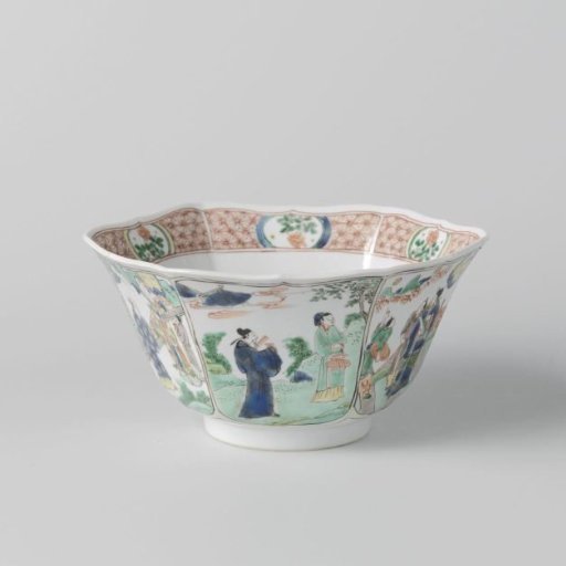 Hexagonal bowl with narrative scenes concerning Lü Dongbin