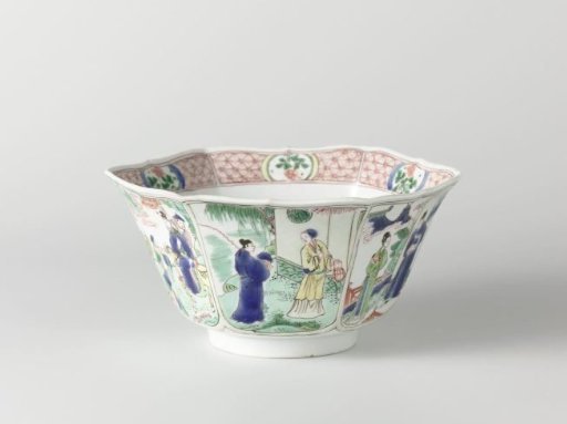Hexagonal bowl with narrative scenes concerning Lü Dongbin