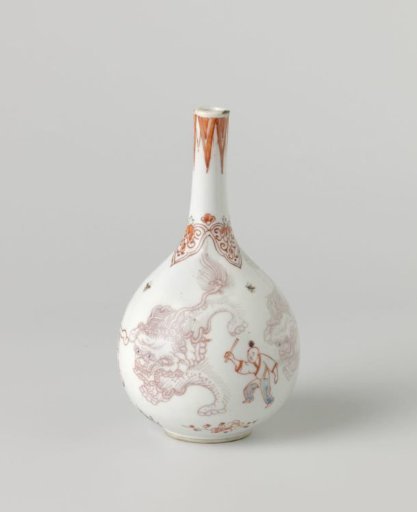 Bottle vase with three shishi and playing boys