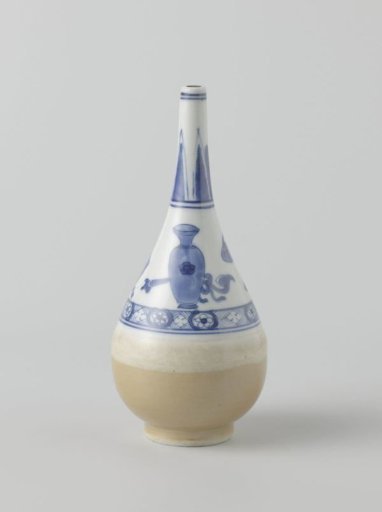 Rosewater sprinkler or bottle vase with light brown and precious object and antiquities