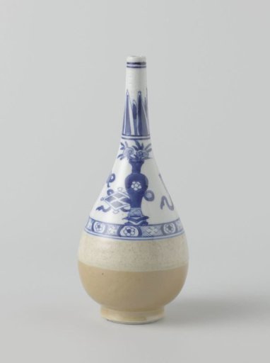 Rosewater sprinkler or bottle vase with light brown and precious object and antiquities