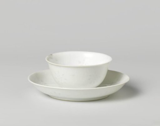 Cup and saucer with translucents rice-grain roundels