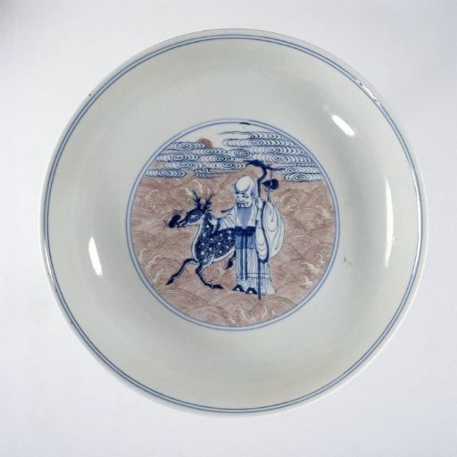 Saucer-dish with the Eight Immortals and Shoulao