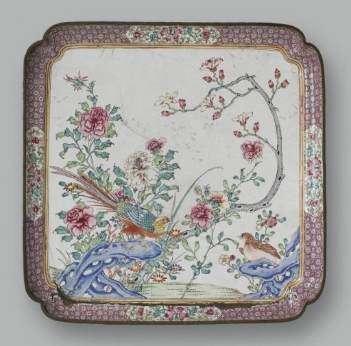 Sheet with pheasants and flowers