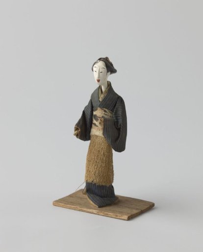 Wooden doll in Japanese clothing