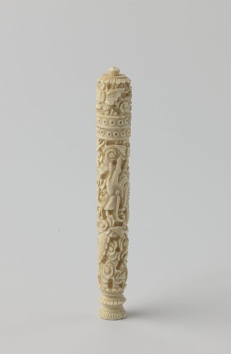 Needle case of ivory with relief butterflies