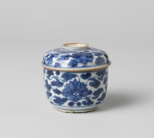 Covered jar with continuous lotus scrolls