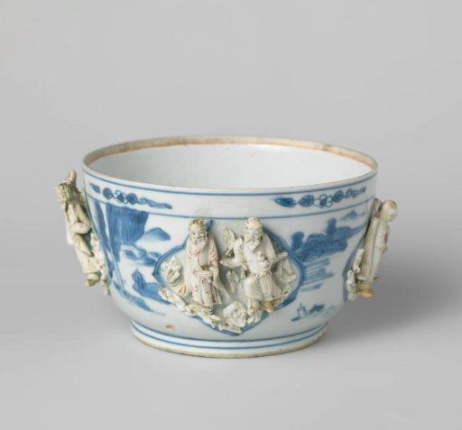 Bowl with Landscapes and Panels with the Eight Immortals in High Relief