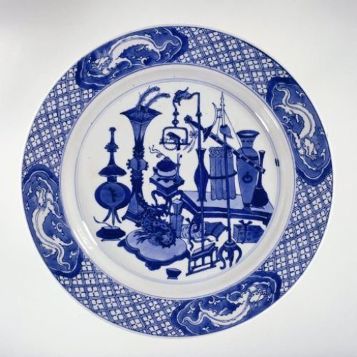 Plate with antiquities and dragons