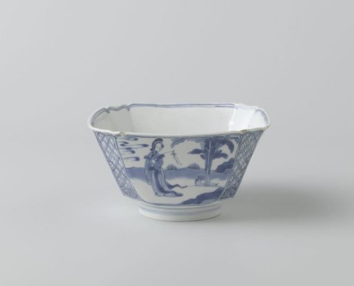 Bowl with panel decoration with a woman in a landscape