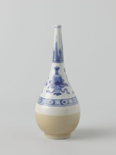 Bottle vase with light brown and precious object and antiquities