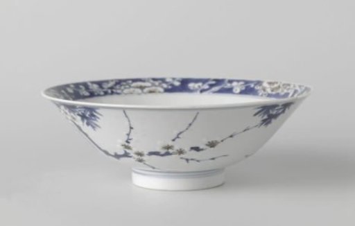 Bowl with prunus sprays