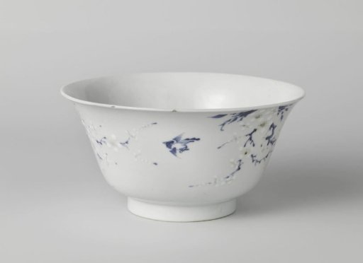 Bowl with prunus sprays and birds