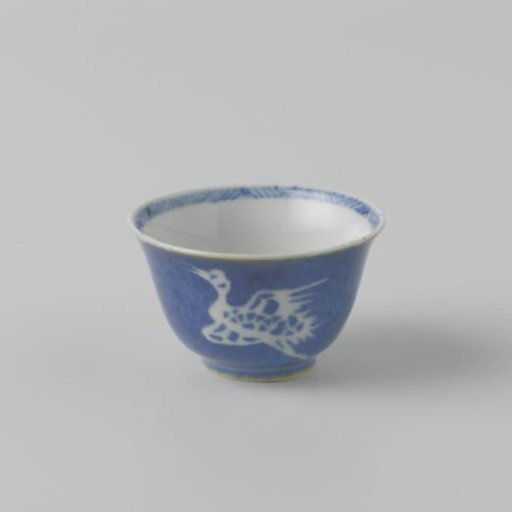 Cup with powder blue and cranes