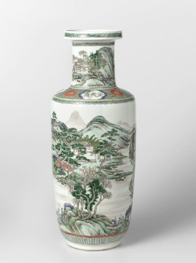 Vase with a continuous river landscape