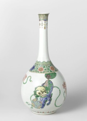 Bottle Decorated with Four Foo Dogs
