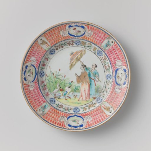 Plate with a representation of The Parasol Ladies