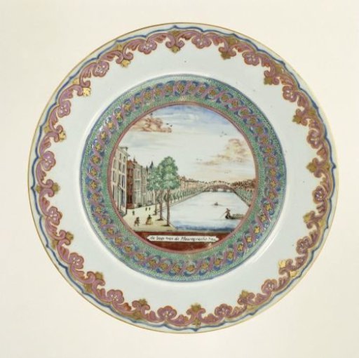 Plate with an Image of the Golden Bend in the Herengracht, Amsterdam