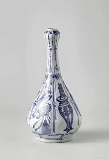 Pear-shaped bottle with auspicious symbols and pendants in panels