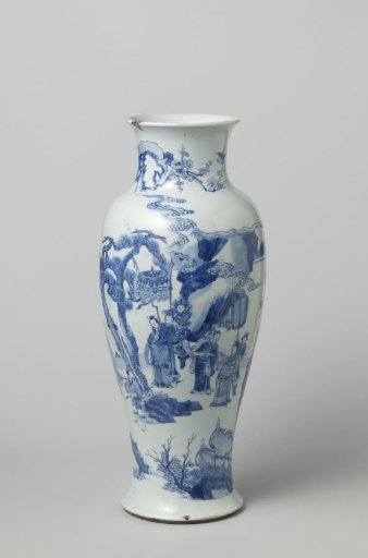 Baluster vase with figures in a continuous landscape