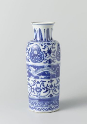 Vase (roller cart) with dragons and lotus and flower scrolls