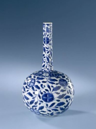 Bottle with stylized flower scrolls