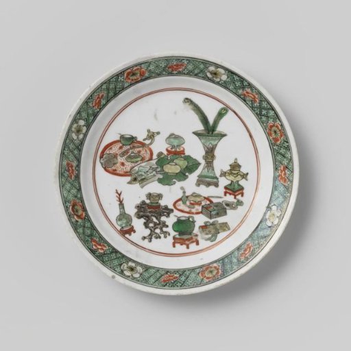 Plate with antiquities and precious objects
