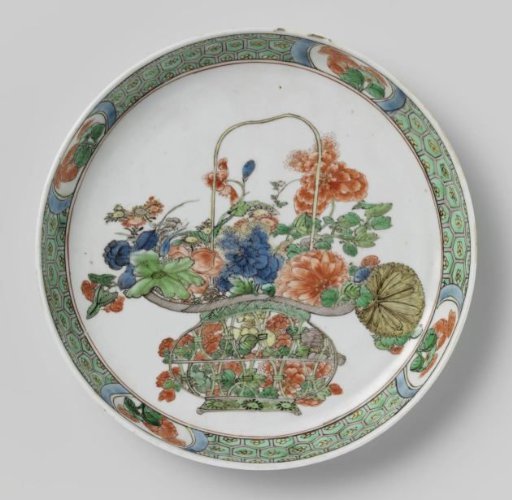 Saucer-dish with flower basket