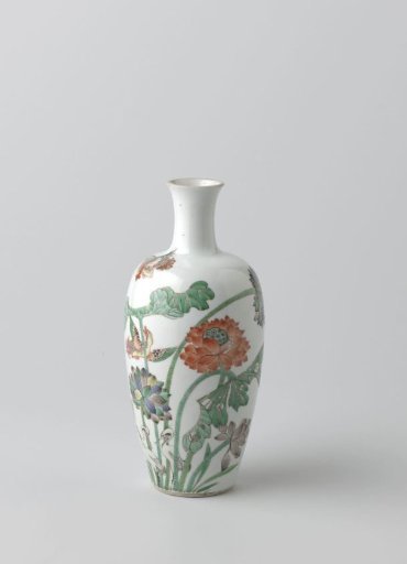 Ovoid vase with lotus, cranes, mandarin ducks and inscription