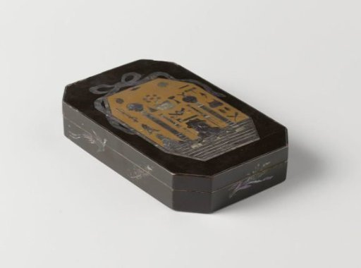 Box, rectangular with beveled corners, with Masonic symbols