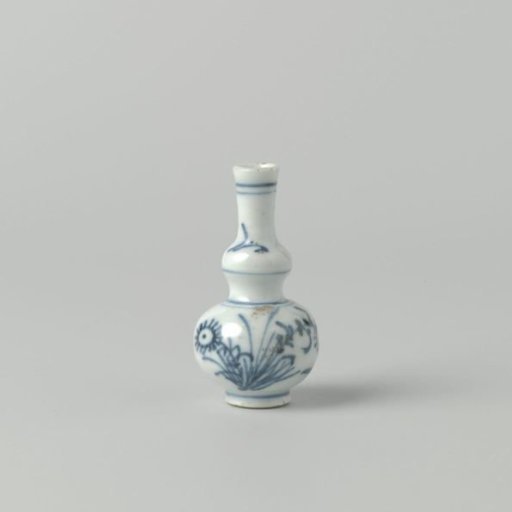 Miniature double gourd-shaped vase with flower sprays