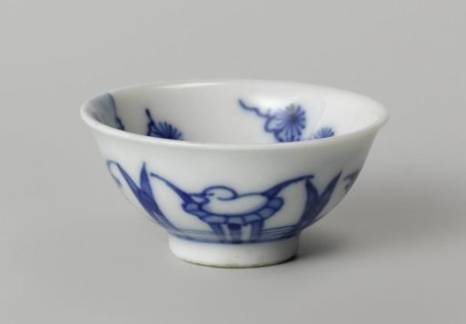 Bell-shaped bowl with a water landscape and stylized lotuses