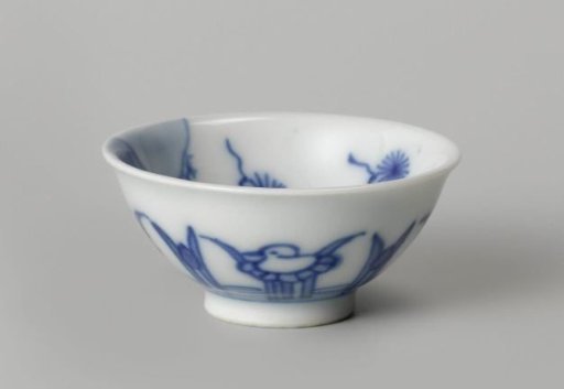 Bell-shaped bowl with a water landscape and stylized lotuses