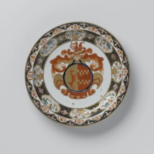 Plate with the arms of Van Buren and two ornamental borders