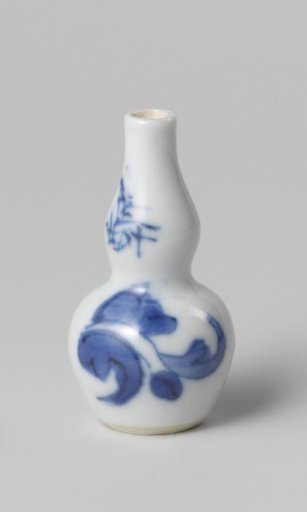 Miniature double gourd-shaped vase with foliate scrolls
