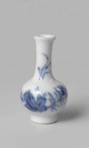 Miniature bottle vase with flowering plants