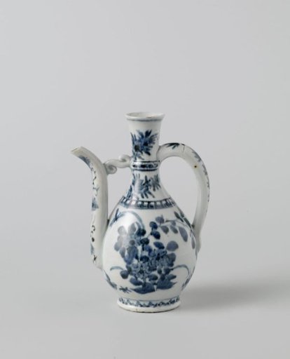 Ewer with flowering plants, flower sprays and floral scrolls