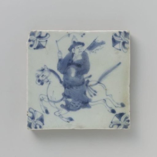 Tile with a warrior on horseback