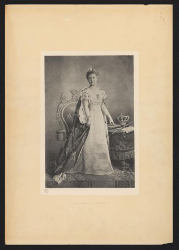 Photographic reproduction of print: portrait of Queen Wilhelmina