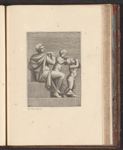 Seated Young Man with Two Children