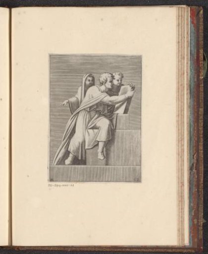 Man with a Writing Tablet and Two Children