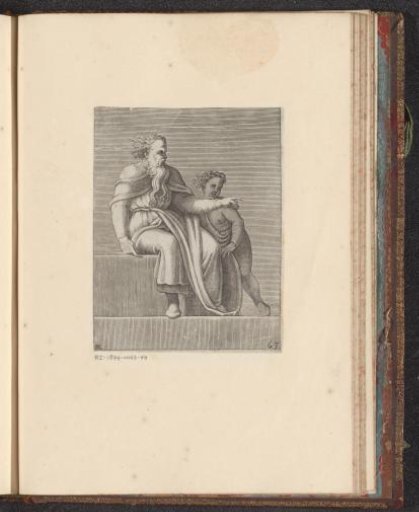 Pointing Old Man with Child