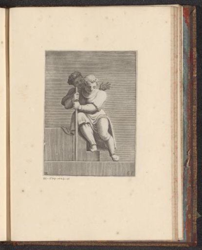 Seated Man with a Cane and a Child