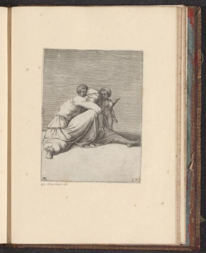 Woman with a Spinning Wheel and Two Children
