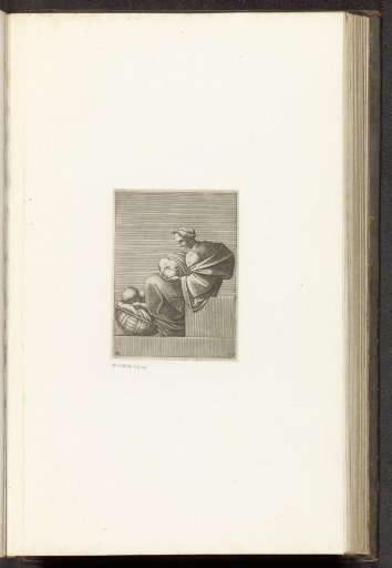 Seated woman with sleeping children